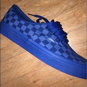 Blue checkered Vans